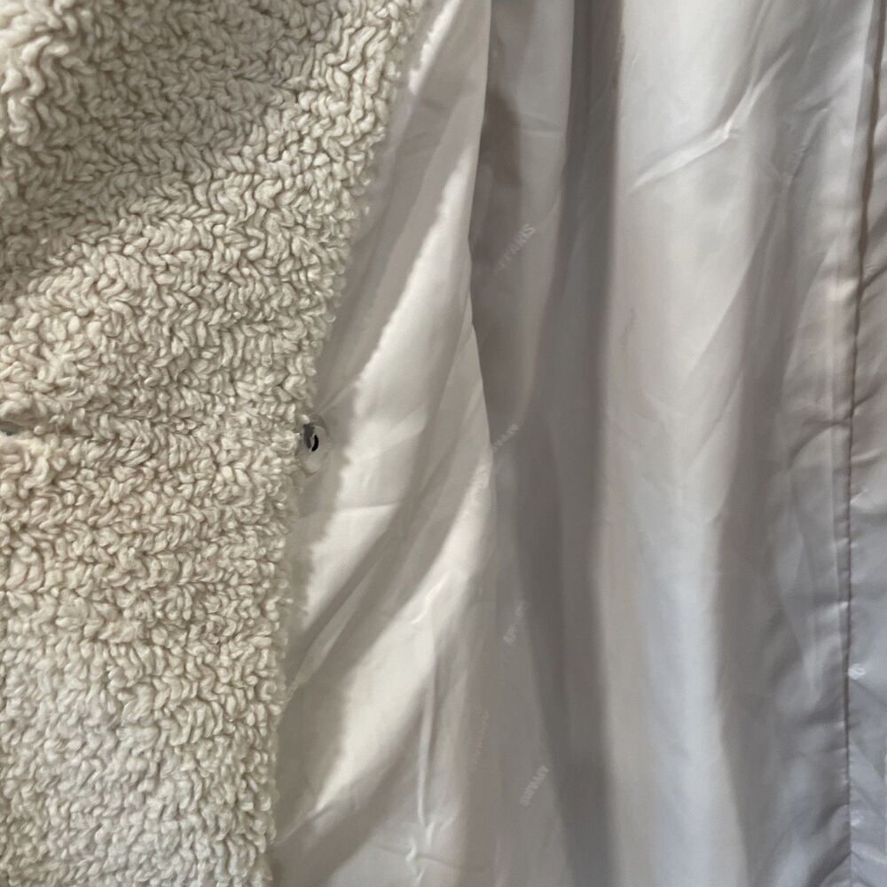 Apparis Anoushka Faux Fur Double-Breasted Long Teddy Coat XS Small Beige Cream - Picture 7 of 9